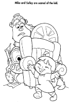 A coloring page of monsters inc